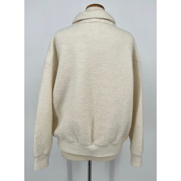 GoshYaga Boiled Wool Pullover Sweater Womens Large Track Suit Top Ivory White - Picture 5 of 9